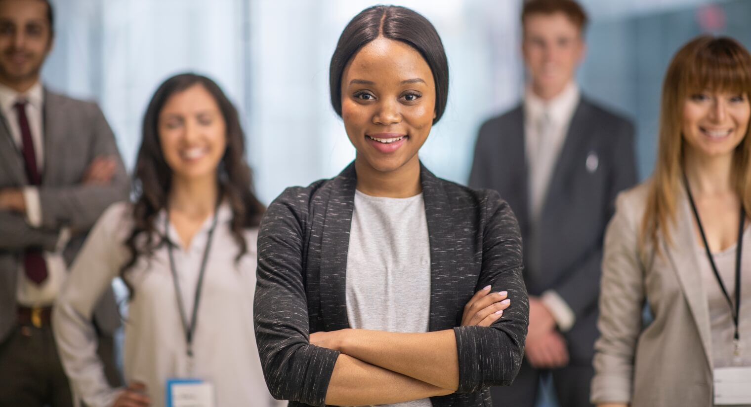 woman leader with team